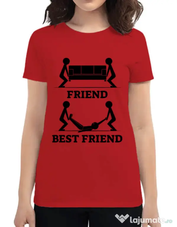 Tricou ADLER dama Best friend Rosu