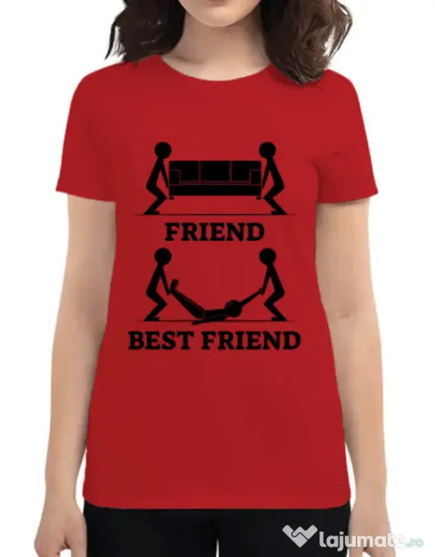 Tricou ADLER dama Best friend Rosu