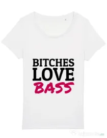 Tricou STANLEY STELLA dama Bitches love bass Alb