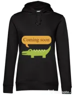 Hoodie dama cu gluga Coming soon Negru
