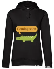 Hoodie dama cu gluga Coming soon Negru