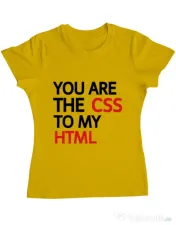 Tricou ADLER dama CSS to HTML Galben 