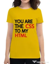 Tricou ADLER dama CSS to HTML Galben 