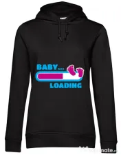 Hoodie dama cu gluga Baby loading Negru