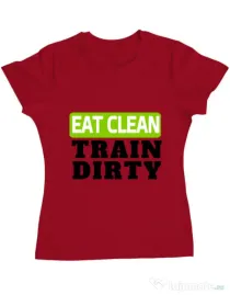 Tricou ADLER dama Eat clean Rosu