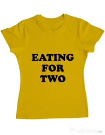 Tricou ADLER dama Eating for two Galben