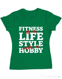 Tricou ADLER dama Fitness is not a hobby Verde mediu