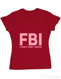 Tricou ADLER dama Funky baby inside Rosu
