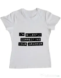 Tricou ADLER dama Grammar nazi Alb