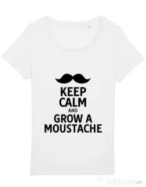 Tricou STANLEY STELLA dama Grow a moustache Alb