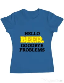 Tricou ADLER dama Hello beer Albastru azuriu
