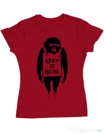 Tricou ADLER dama Keep it real Rosu