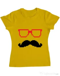 Tricou ADLER dama Pixel mask Galben