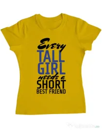 Tricou ADLER dama Tall best friend Galben
