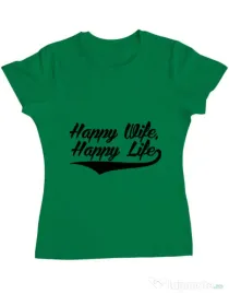 Tricou ADLER dama Happy life Verde mediu