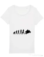 Tricou STANLEY STELLA dama Evolution - motorcycle Alb