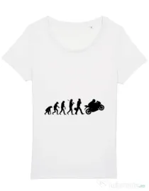 Tricou STANLEY STELLA dama Evolution - motorcycle Alb