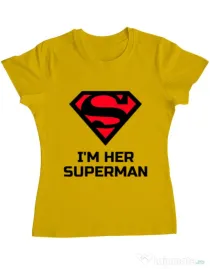 Tricou ADLER dama I'm her Superman Galben