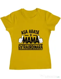Tricou ADLER dama O mama extraordinara Galben