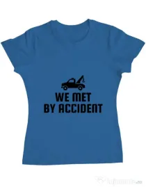 Tricou ADLER dama We met by accident Albastru azuriu