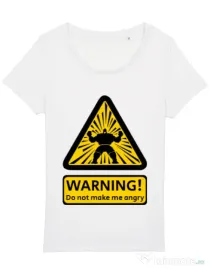 Tricou STANLEY STELLA dama Do not make me angry Alb
