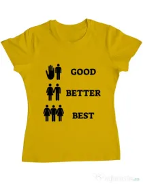 Tricou ADLER dama Good better best Galben