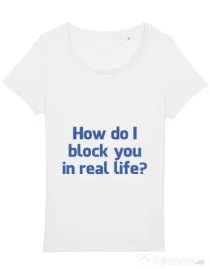 Tricou STANLEY STELLA dama How do I block you Alb