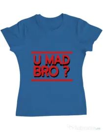 Tricou ADLER dama U mad bro? Albastru azuriu