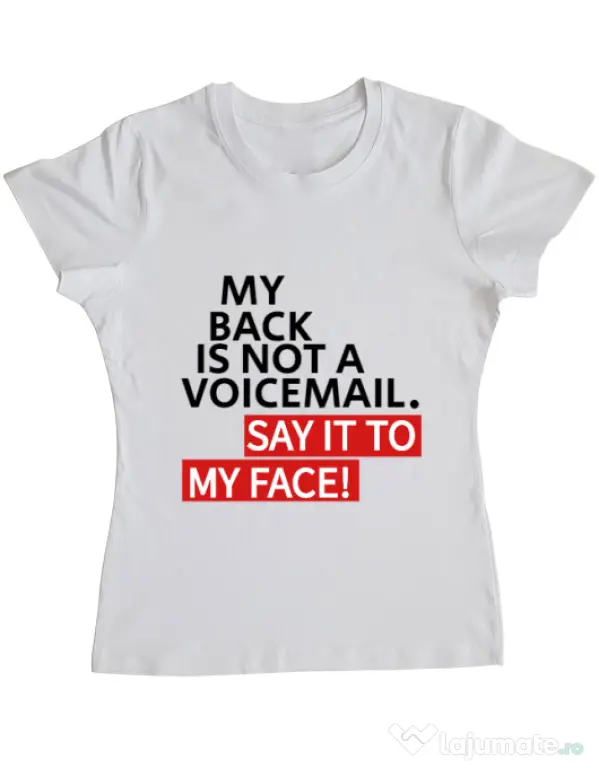 Tricou ADLER dama Say it to my face Alb