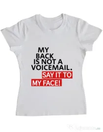 Tricou ADLER dama Say it to my face Alb