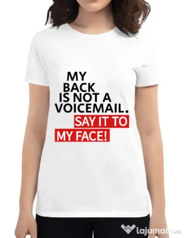 Tricou ADLER dama Say it to my face Alb