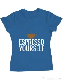 Tricou ADLER dama Espresso yourself Albastru azuriu