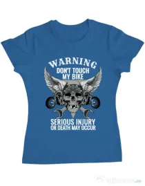 Tricou ADLER dama Don’t touch my bike Albastru azuriu