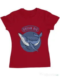 Tricou ADLER dama Dream big Rosu