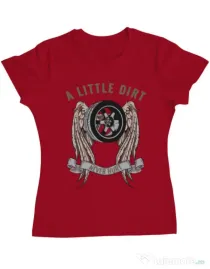 Tricou ADLER dama A little dirt Rosu