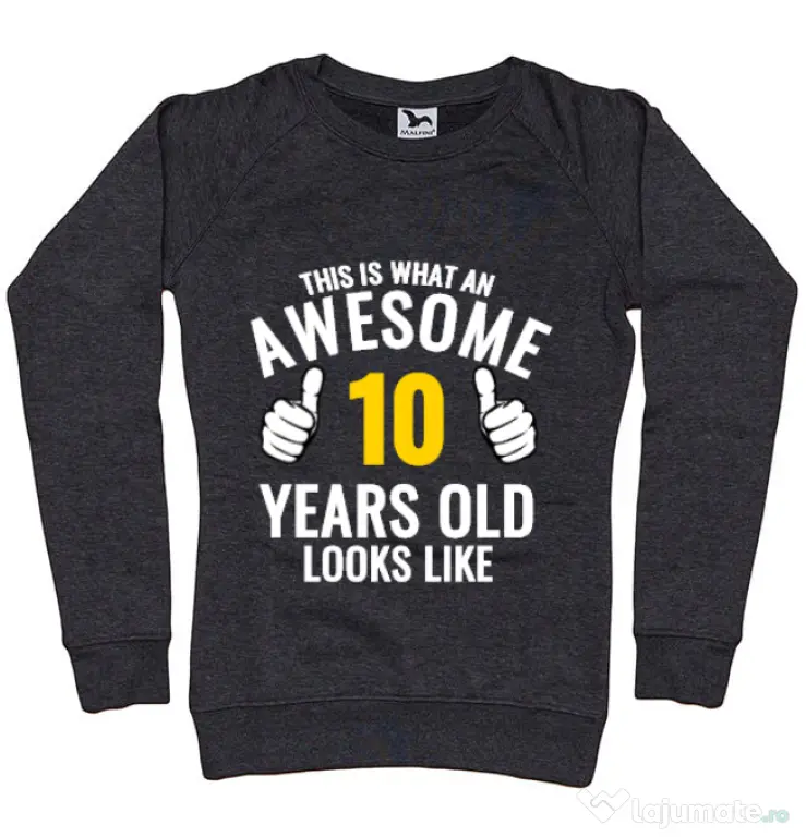 Bluza ADLER dama Awesome birthday Negru melanj