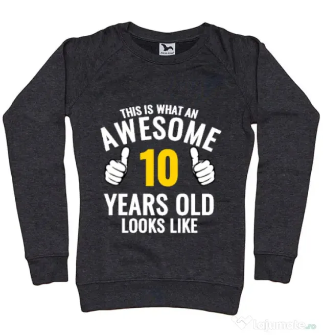 Bluza ADLER dama Awesome birthday Negru melanj