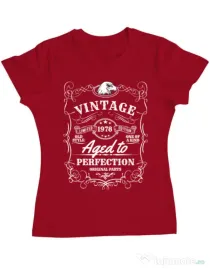 Tricou ADLER dama Aged to perfection Rosu