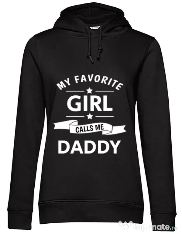 Hoodie dama cu gluga My favorite girl Negru