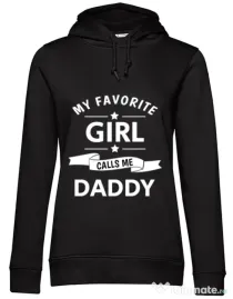 Hoodie dama cu gluga My favorite girl Negru