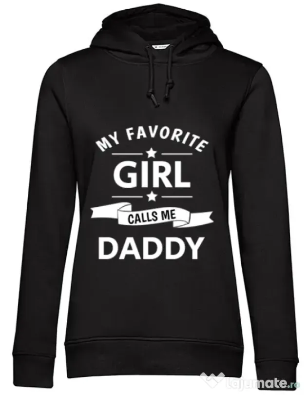 Hoodie dama cu gluga My favorite girl Negru