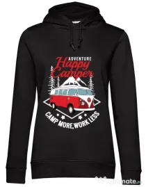 Hoodie dama cu gluga Happy Negru