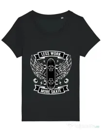 Tricou STANLEY STELLA dama Less work more skate Negru