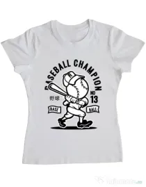 Tricou ADLER dama Baseball Champion Alb