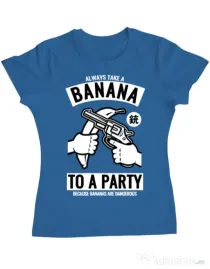 Tricou ADLER dama Banana Party Albastru azuriu