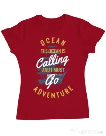 Tricou ADLER dama Ocean adventure Rosu