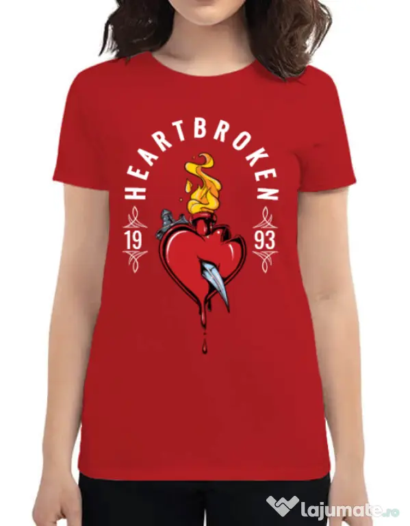 Tricou ADLER dama Heartbroken Rosu