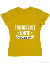 Tricou ADLER dama Procrastinators Galben