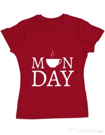 Tricou ADLER dama Monday coffee Rosu