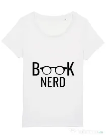 Tricou STANLEY STELLA dama Book nerd Alb